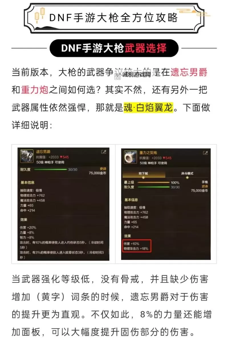 DNF男大枪武器强化好还是增幅好:选择最佳升级策略指南图1