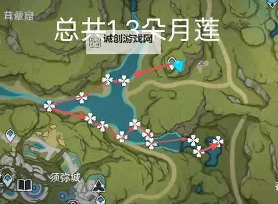 《原神》月莲采集路线 月莲分布图图2
