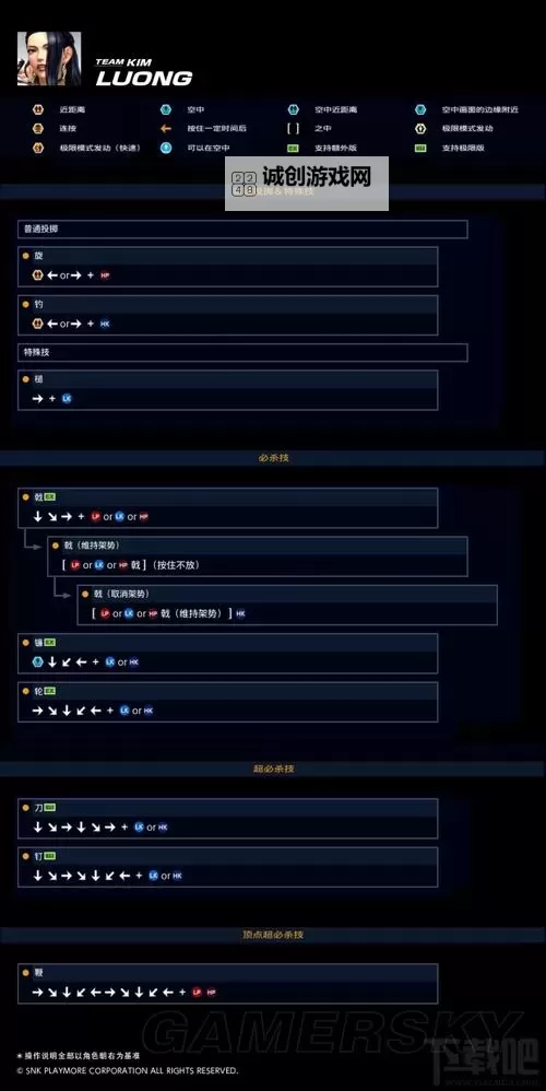 《拳皇14》出招表及按键一览 全人物出招表图1