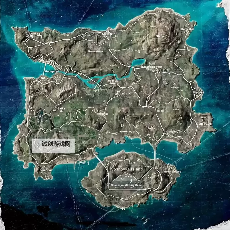 《绝地求生大逃杀》中文地图 中文全物资标注地图图2