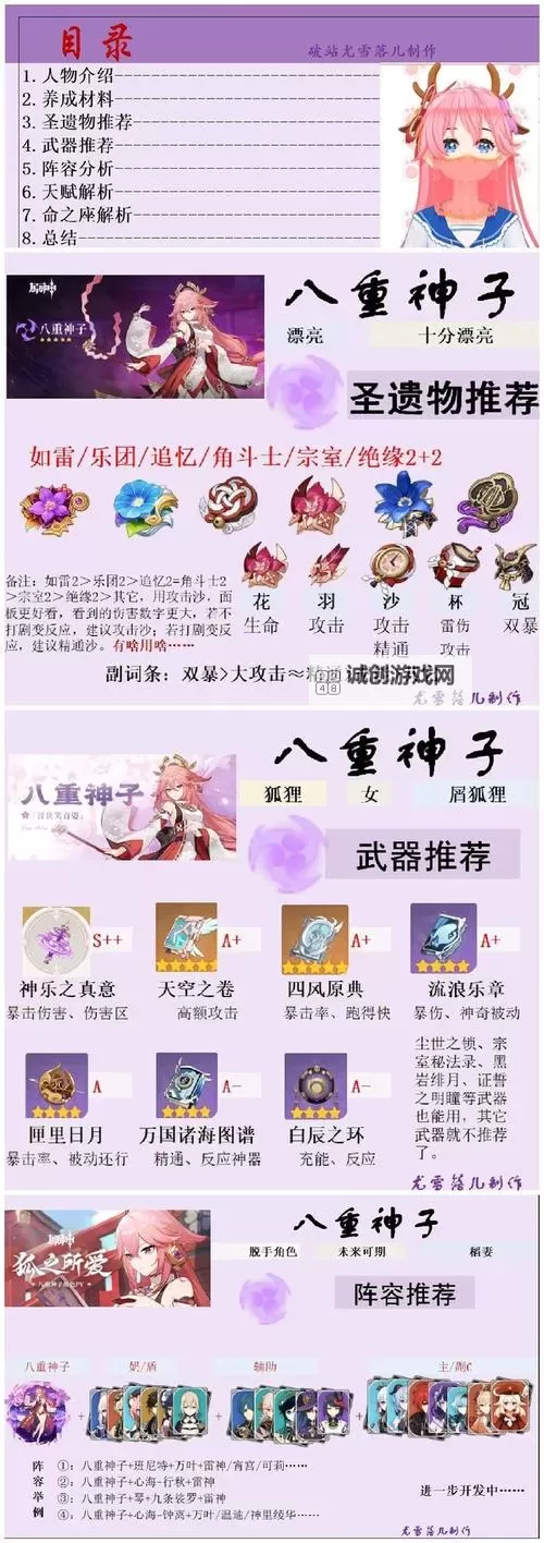 《原神》4.4版八重神子一图流攻略 八重神子圣遗物怎么选图1