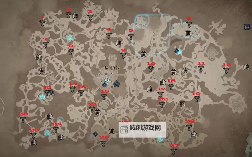 《暗黑破坏神4》破碎群峰莉莉丝祭坛位置路线图图1