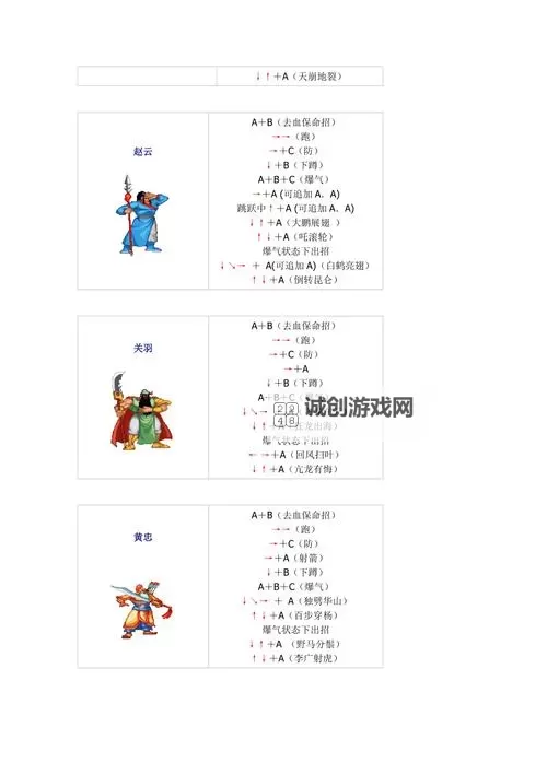 三国战纪连招攻略：三国战纪出招表！图1