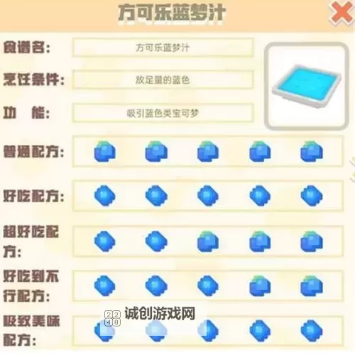 《宝可梦探险寻宝》料理材料及配方资料一览图1