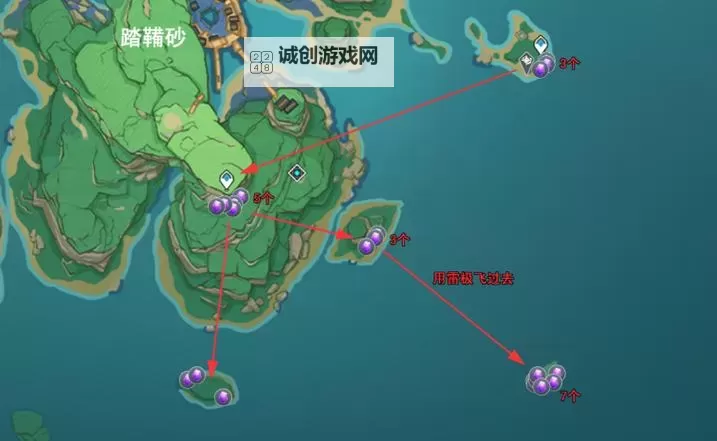 《原神》紫晶矿采集路线 紫晶矿分布图图1
