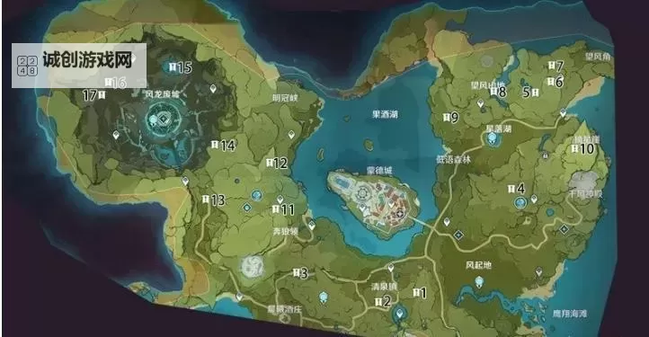 《原神》蒙德暴徒及岩盔王位置分享图1