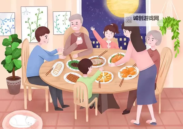 坐在吃饭连在巨大一起若若:温馨的家庭聚会时光图1