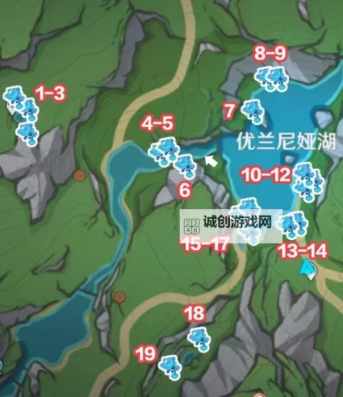 《原神》4.2版湖光铃兰高效采集点位推荐 湖光铃兰最优采集路线图1