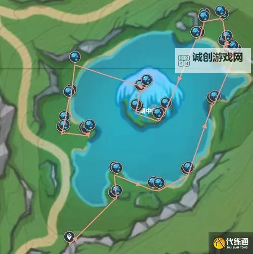 《原神》4.2版湖光铃兰高效采集路线推荐图1